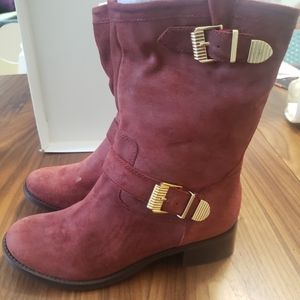 Schutz Abbie rust red suede moto boots 7.5